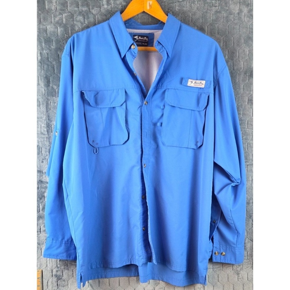 BIMINI BAY OUTFITTERS Long Sleeve Flats 5 V BLOODGUARD Fishing‎ Shirt LS XXL